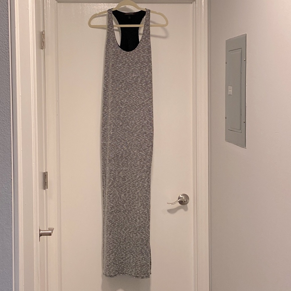 Banana Republic Black and White Striped Maxi Dress